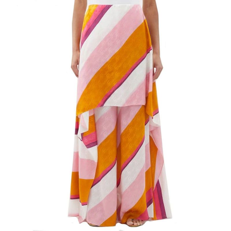 Multicolor silk pants-null