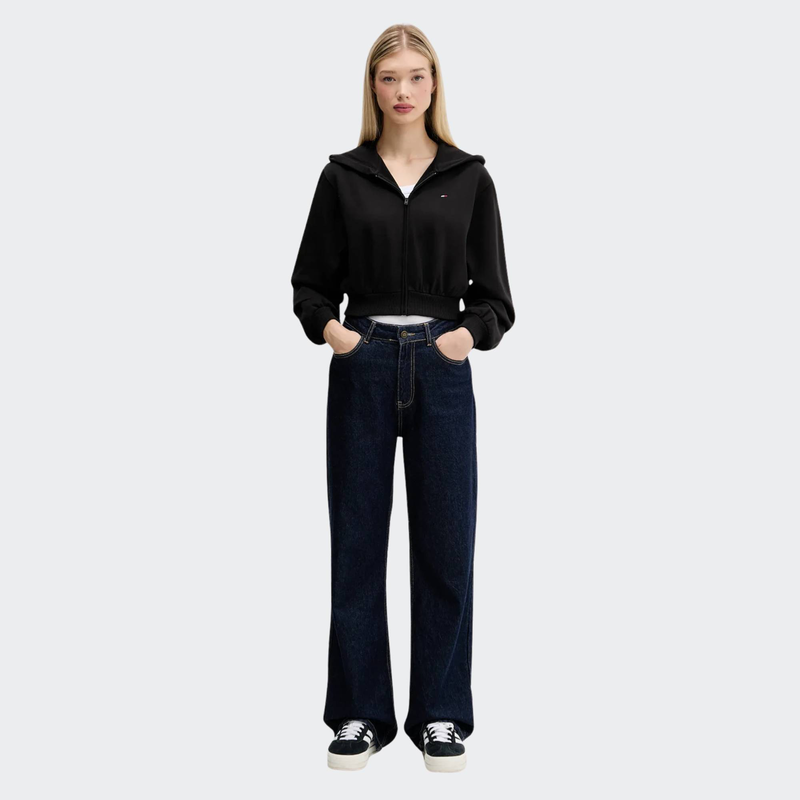 Relaxed cropped zip-null