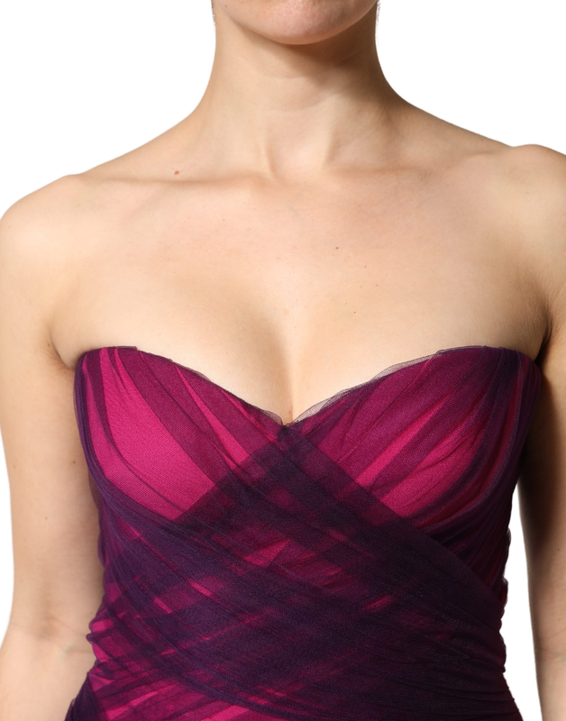 Pink black strapless sheath mermaid  dress-null