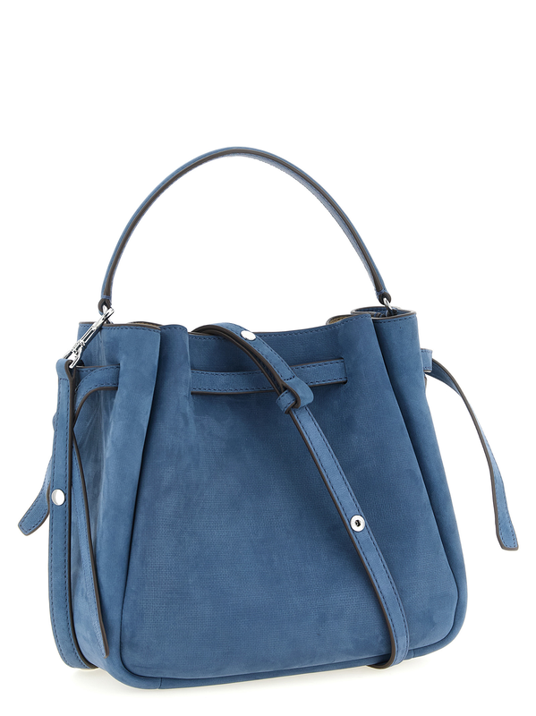 Blue lamb leather handbag-null