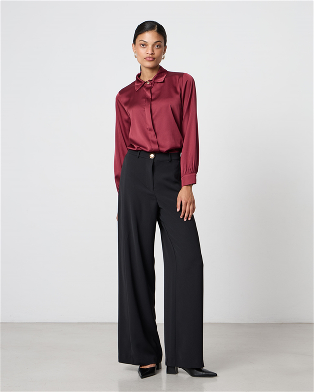 Trouser wide leg crepe image number null
