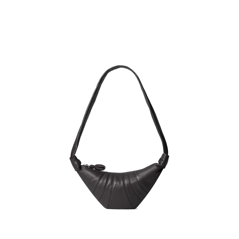 Brown lamb leather shoulder bag-null