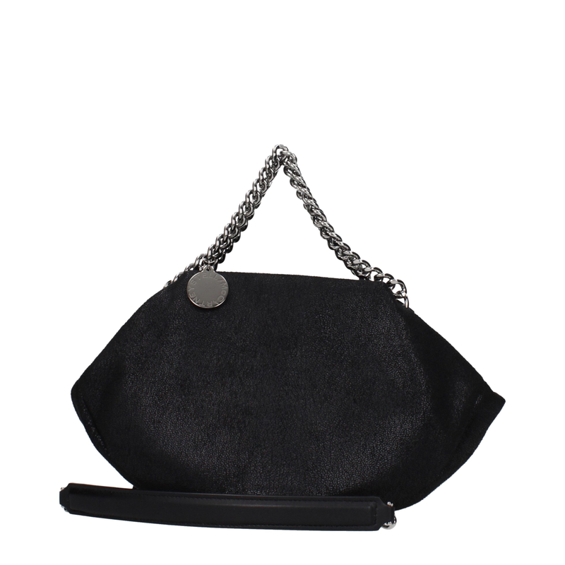 Black leather handbag-null
