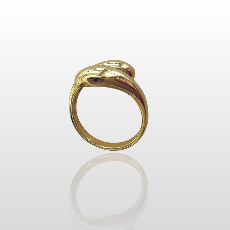 Double drop ring - high quality silver 925 gold plated-null