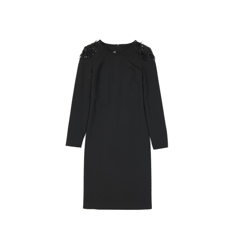 Black elastane casual dress-null