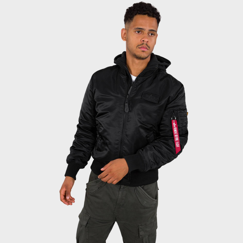 Zip hood back print jacket-null