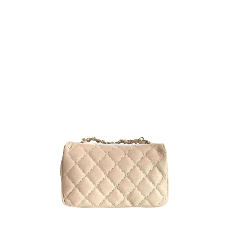Beige leather women bag-null