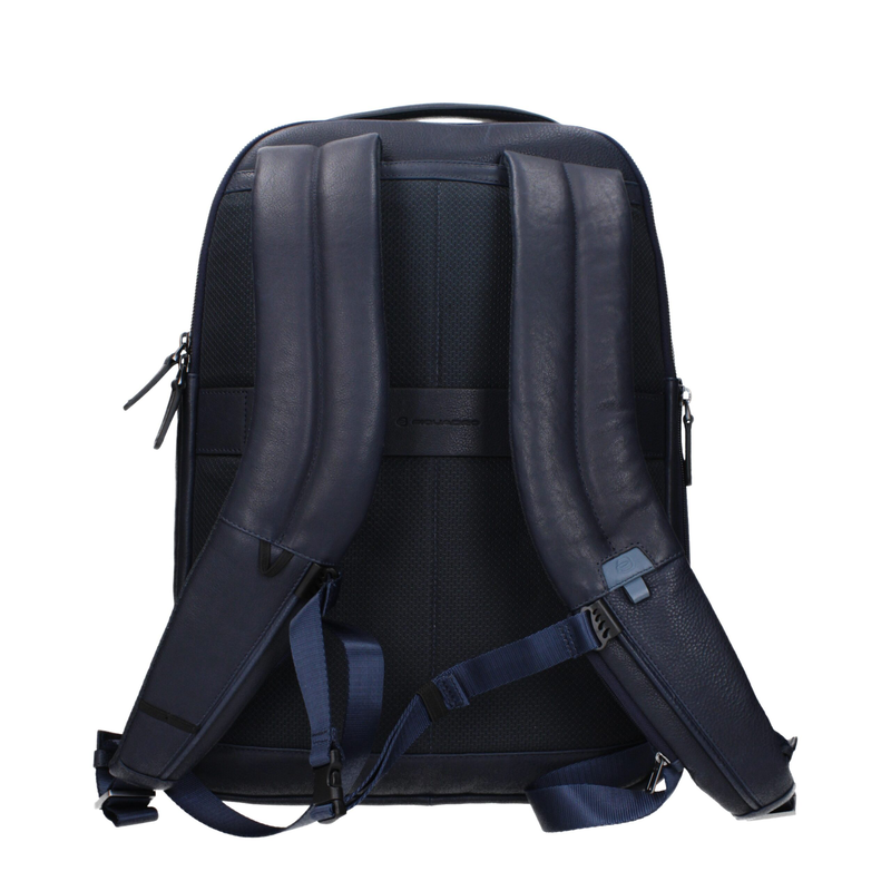 Blue leather backpack-null