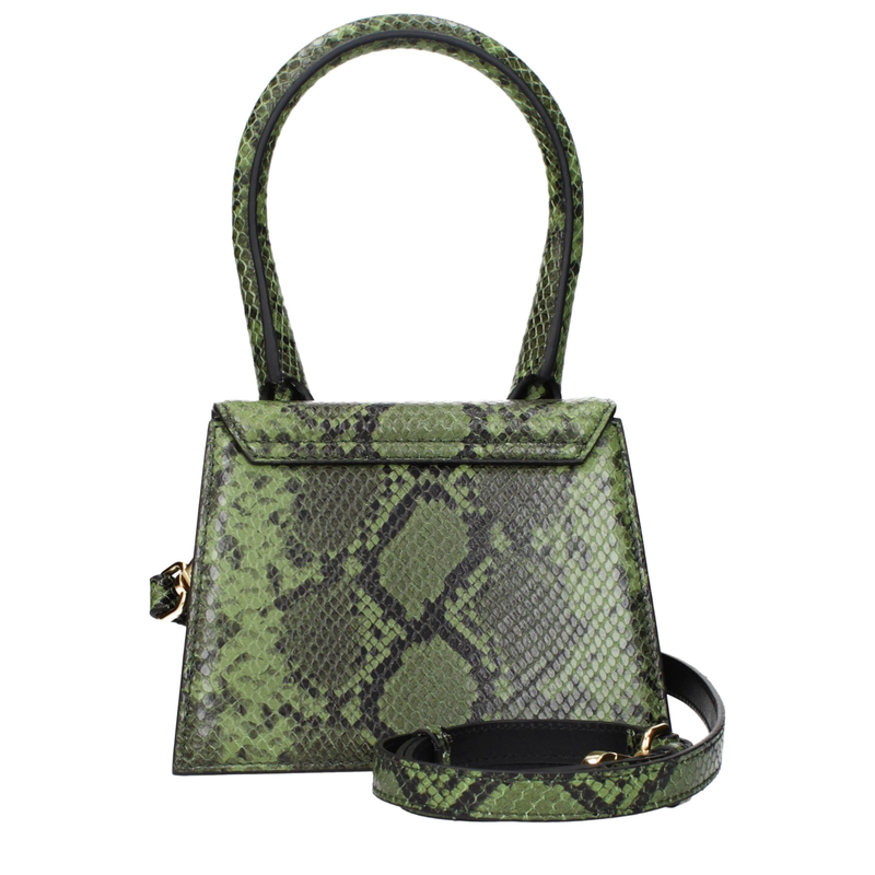 Green leather handbag-null