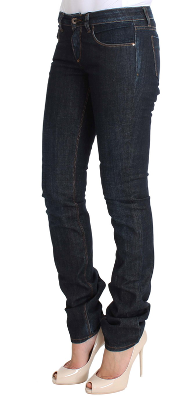 Blue cotton stretch slim fit jeans-null