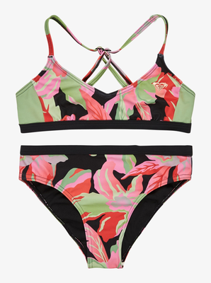 Roxy girl's swimwear active athletic tri set