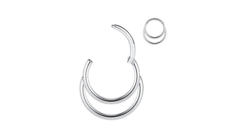 Surgical steel double clicker silver-null