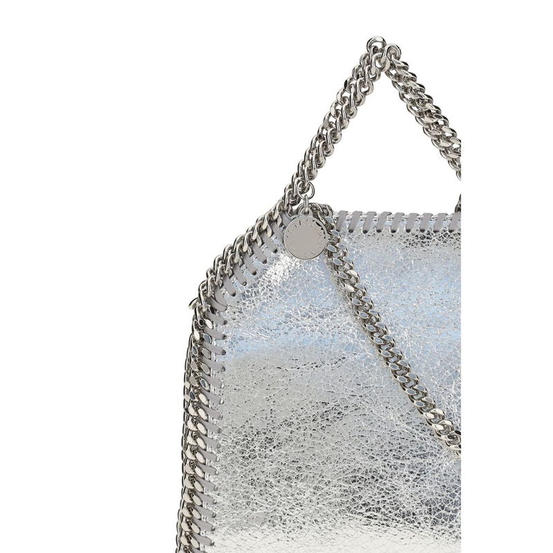 Silver polyester handbag-null