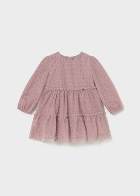 Φορεμα τουλι, Beige Pink, medium