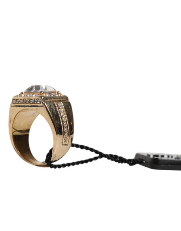 Gold tone sterling silver 925 crystals ring-null