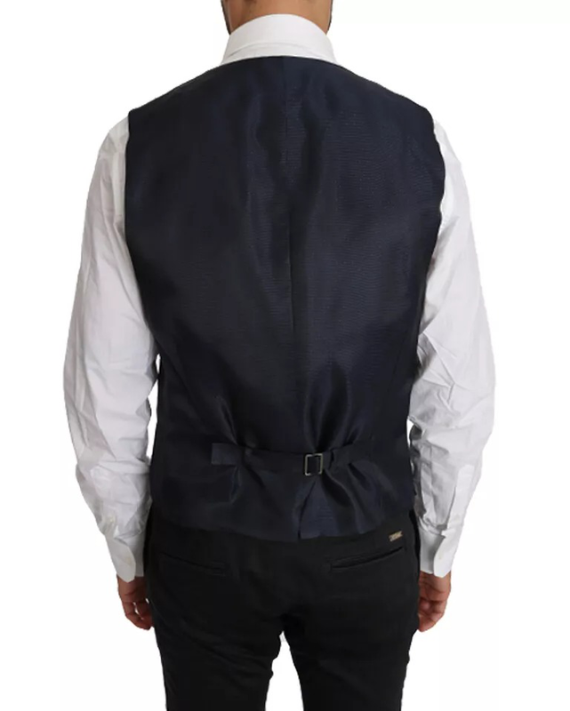 Blue wool martini blazer vest 2 piece-null