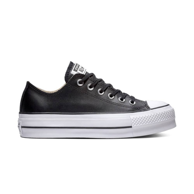All star platform leather low-top, Black / White, medium