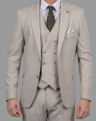 Dezign 3piece slim fit suit in patterned