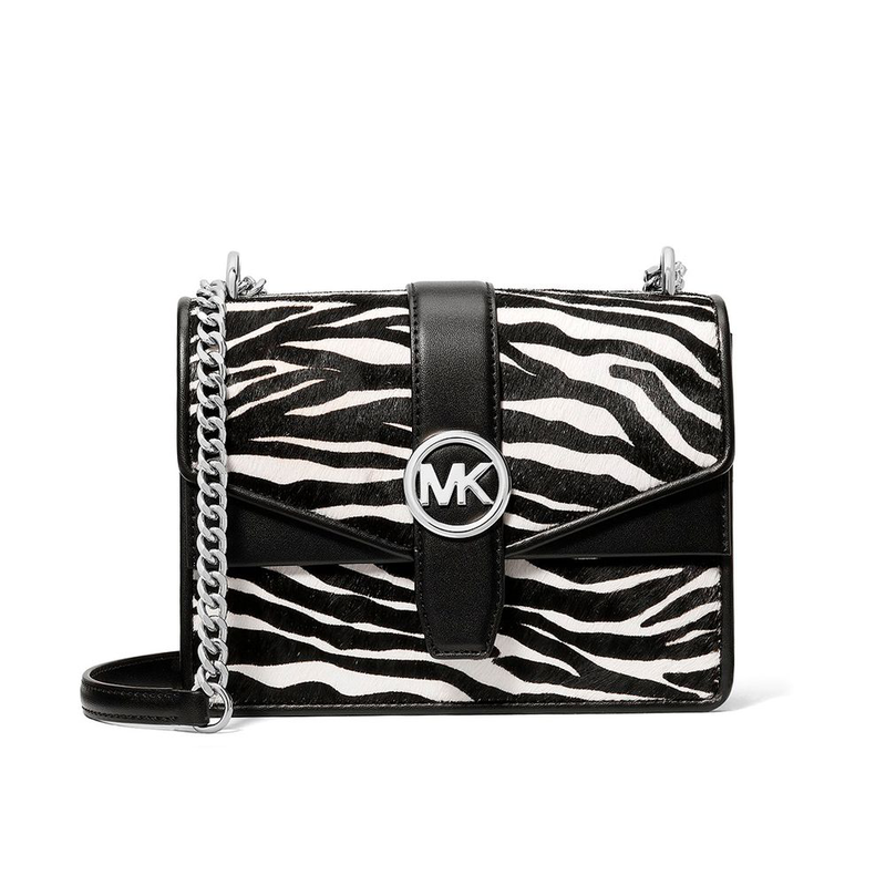 Black leather shoulder bag-null