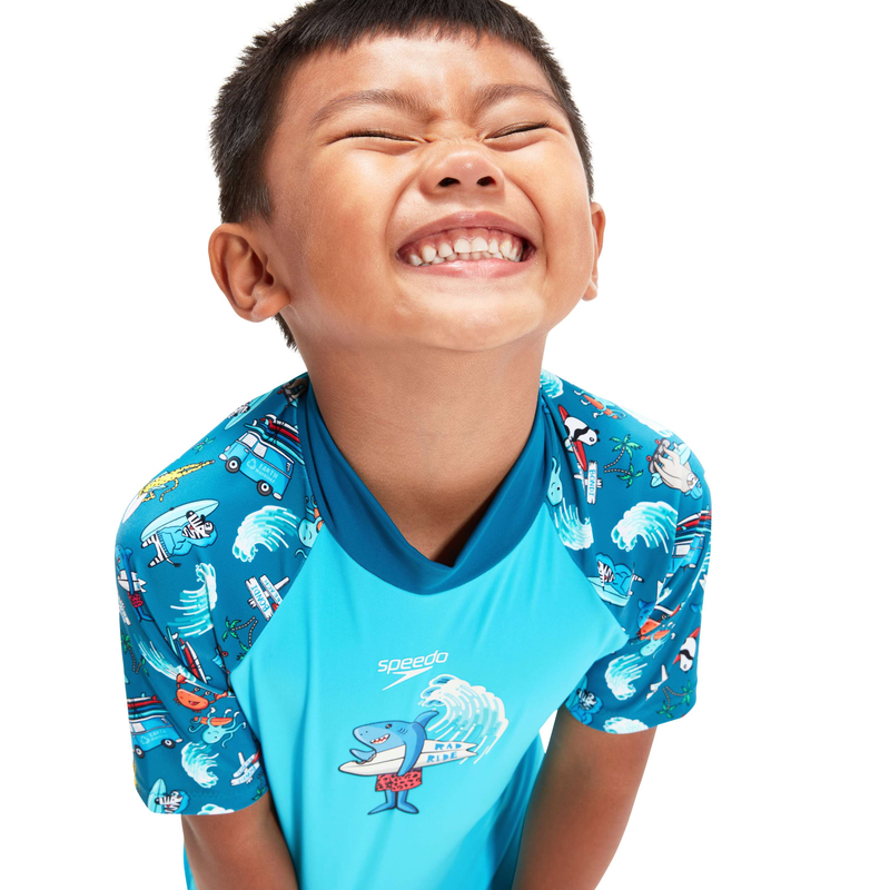 Product image: Speedo infant boys short sleeve printed rash top set (800323-null