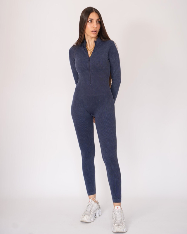 Long sleeve ripped jumpsuit jd17052-null