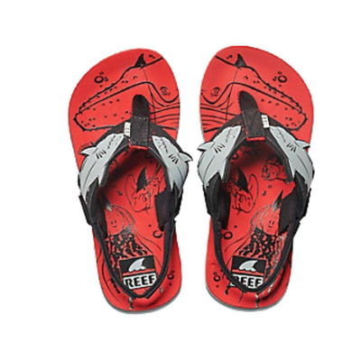 Ahi shark boys sandals, Red / Black, medium