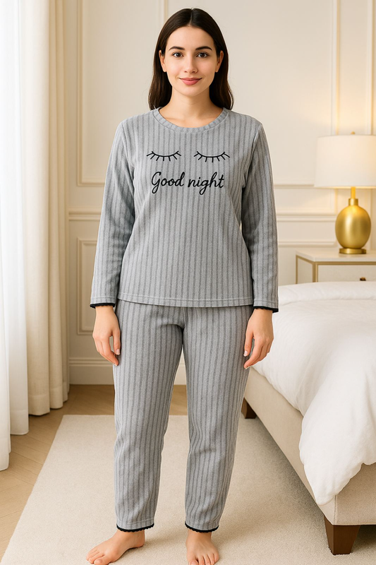 Ladys pajama in flanel fabric #f5482-null