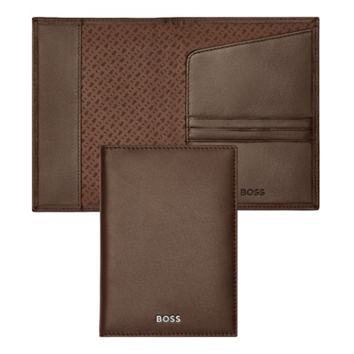 Boss passport holder classic smooth brown, , medium