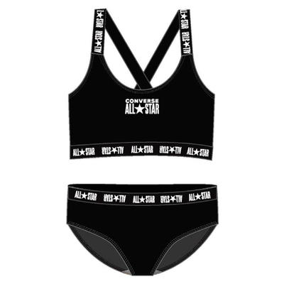 Converse girls 2-pieces core logo swimsuit, Black / White, medium