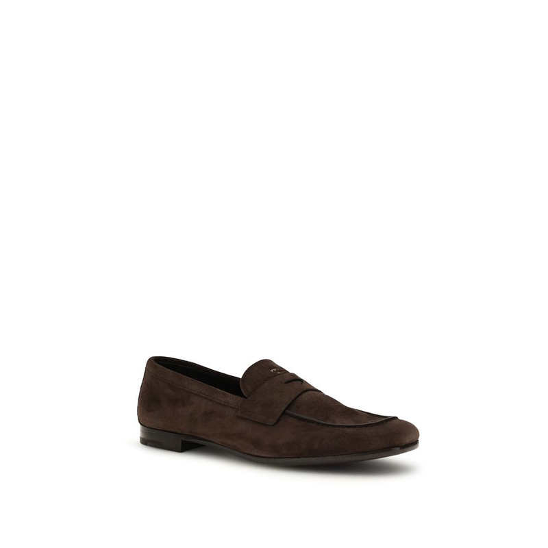 Brown calf leather bos taurus slip-on loafers-null