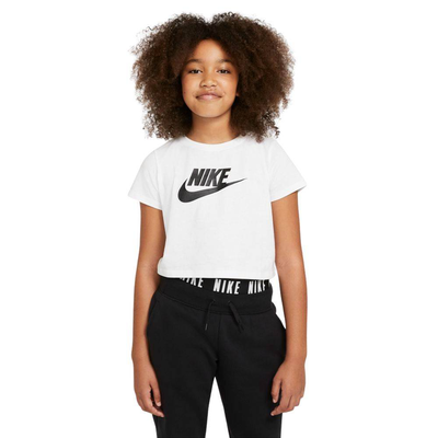 Nike sportswear girls crop top futura, White / Black, medium
