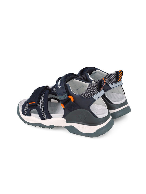 Biomecanics  velcro strap boys sandals with orange details-null
