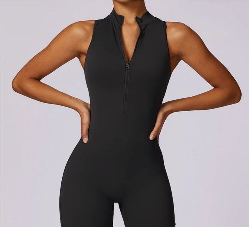 Amor zipper short jumpsuit-null