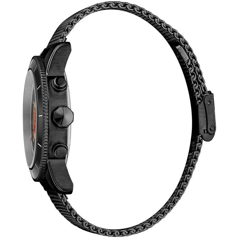 Black stainless steel bracelet watch-null