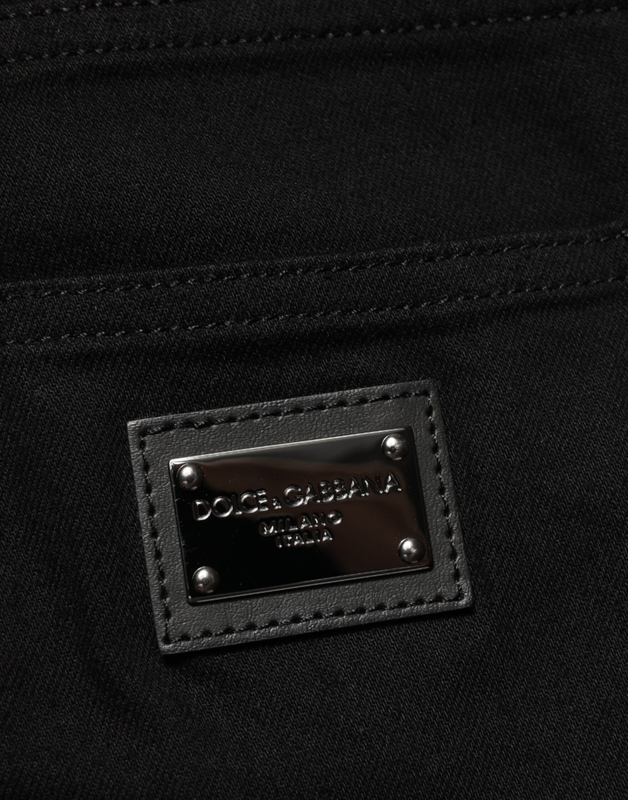 Black cotton stretch slim fit men denim jeans-null