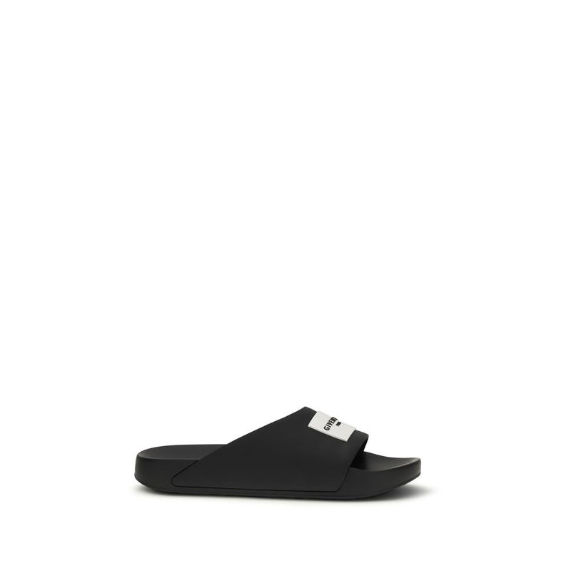 Black rubber sandals-null