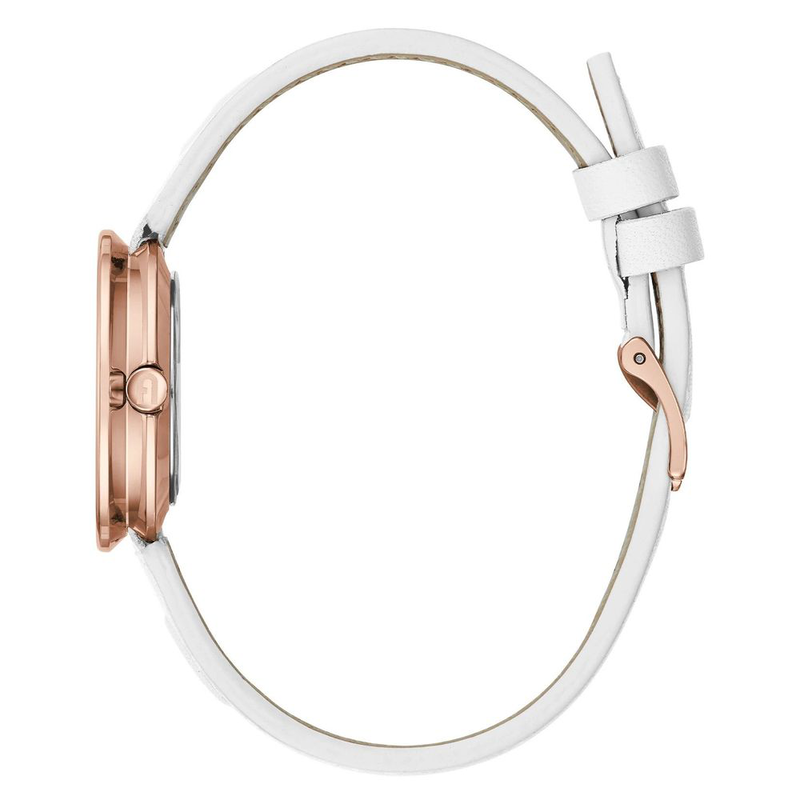 White leather dress watch-null