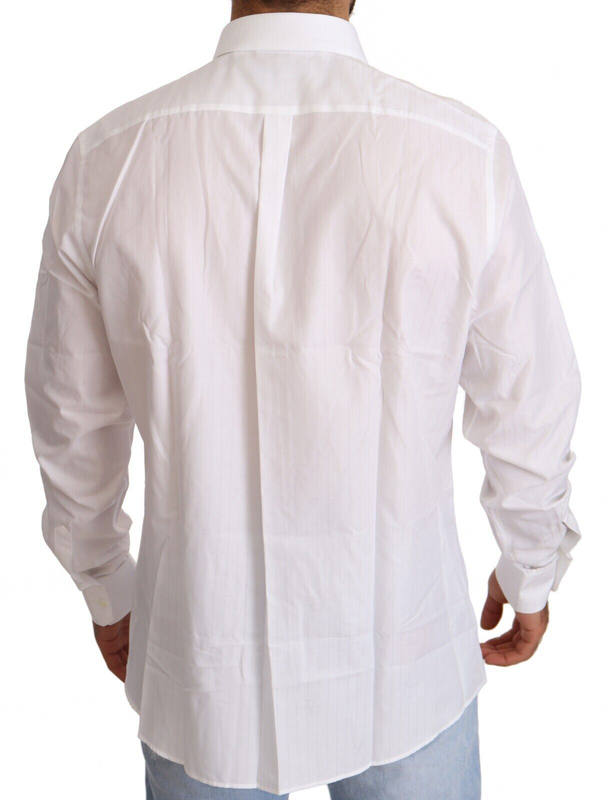 White cotton slim fit men martini shirt-null