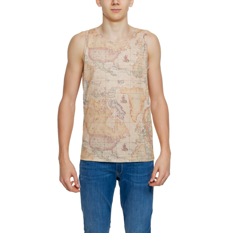 Beige polyester tank tops-null