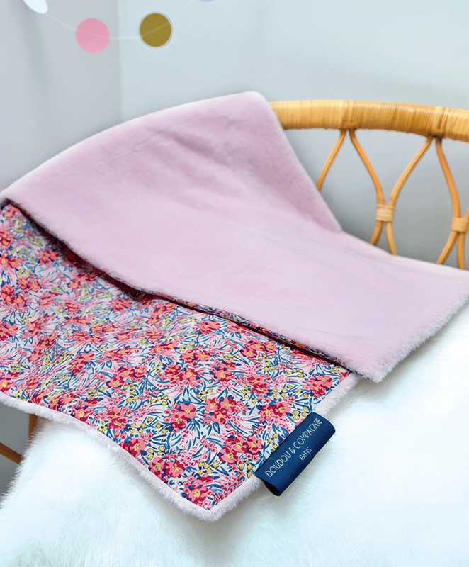 Doudou et compagnie boh'aime soft blanket - soft pink, , medium-null
