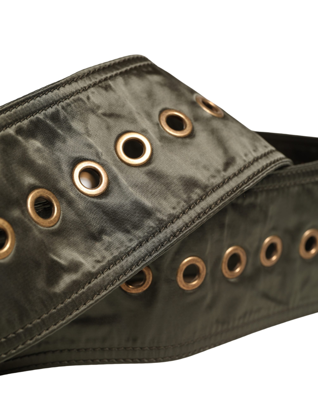 Men black wide leather dg metal buckle belt-null