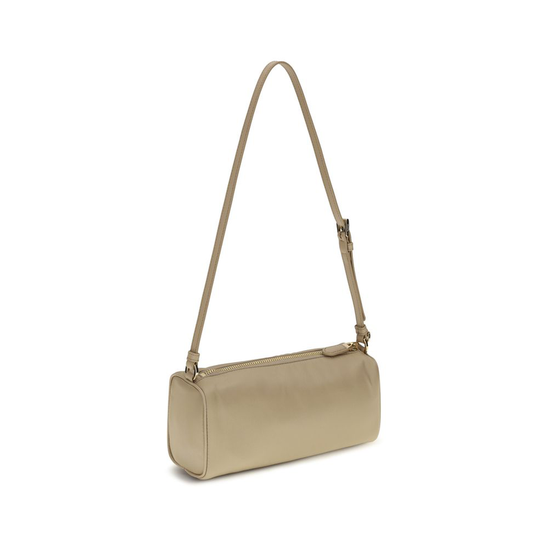 Beige nylon shoulder bag-null