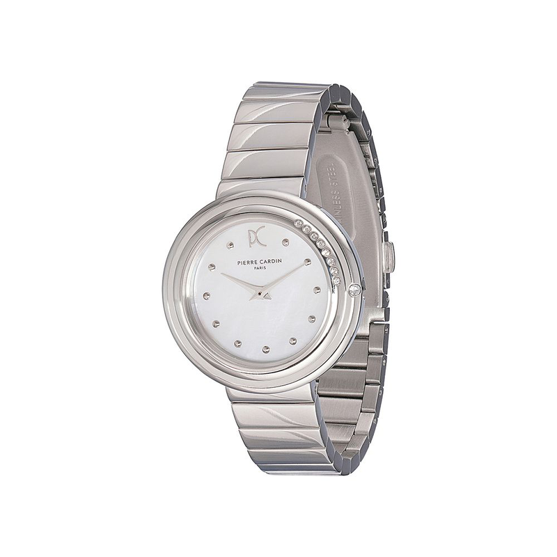 Gray stainless steel dress watch-null