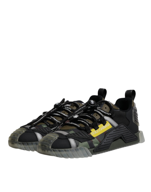 Black green camo ns1 low top sneakers shoes-null