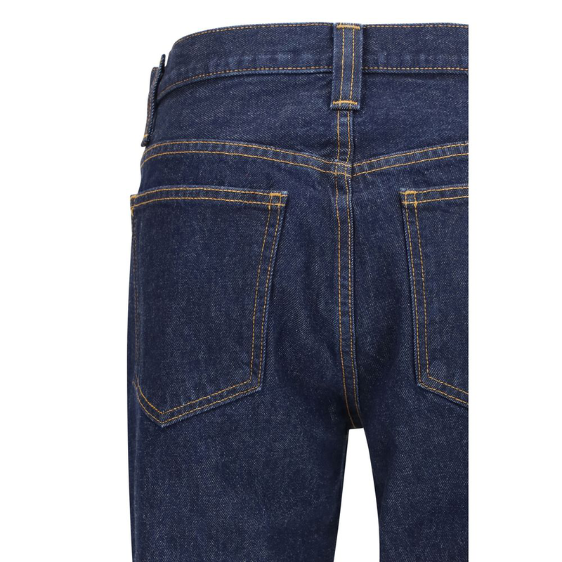 Blue cotton straight-leg jeans-null