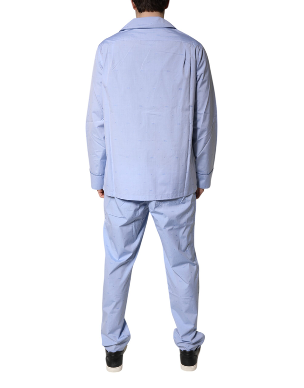 Light blue dg logo cotton men pajama set sleepwear-null