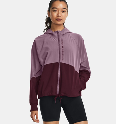 Under armour woven fz jacket, Sapphire/reflective Silv, medium