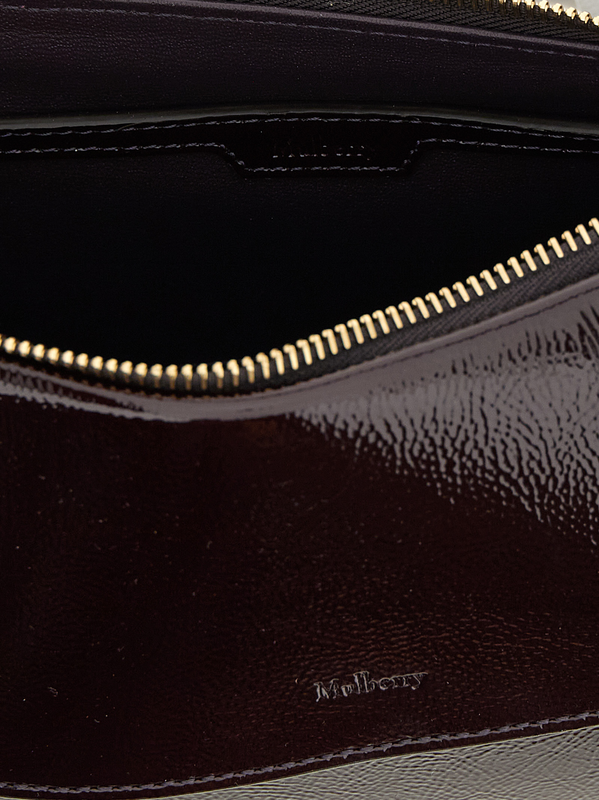 Purple calfskin shoulder bag-null