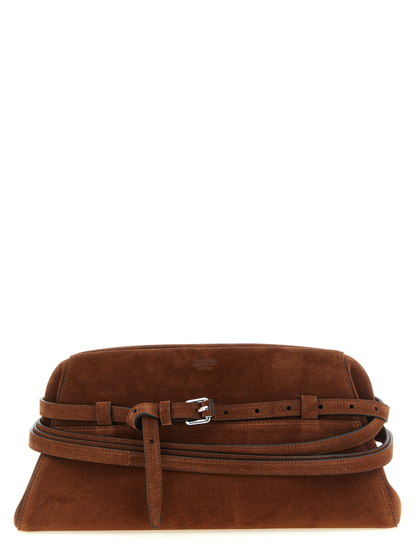 Brown calfskin clutch bag-null
