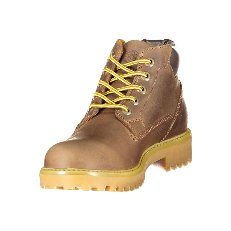 Marrone leather men's sneaker-null